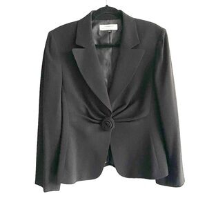 TAHARI Flower Blazer Black 14